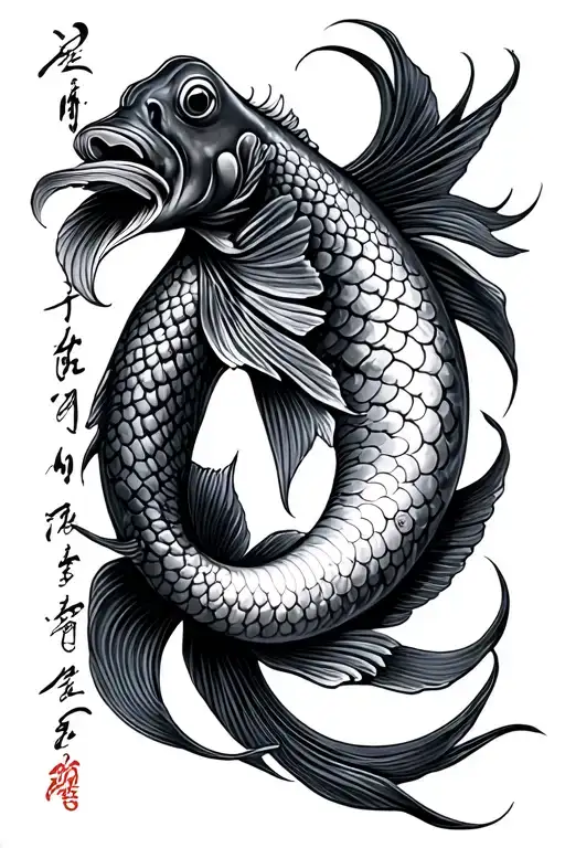 Pisces Fish With Baybayin Script Writing In The Background