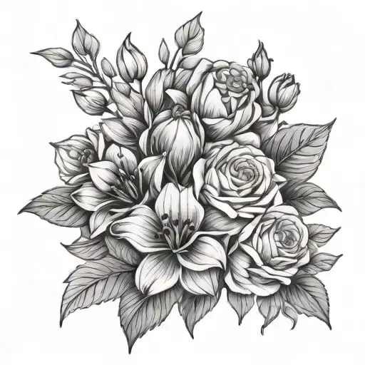 May March July Birth Flower Bouquet