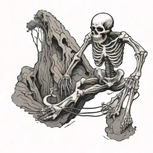 Skeleton Climbing Out Of Dirt