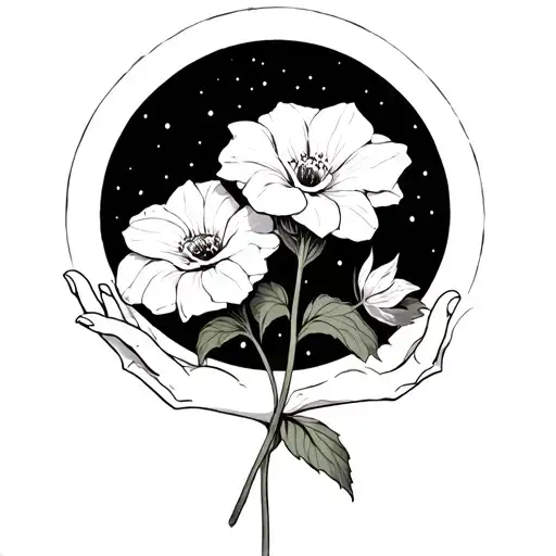 Ghost Holding Moonflowers