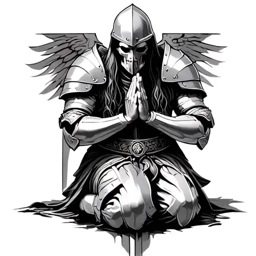 Armor Of God In Kneeling Pray