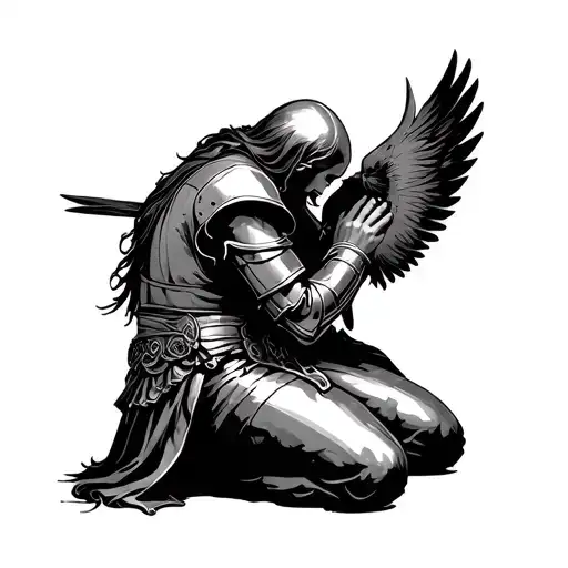Armor Of God In Kneeling Pray