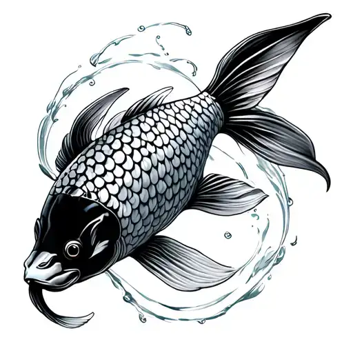 Semicolon Shaped Koi Fish