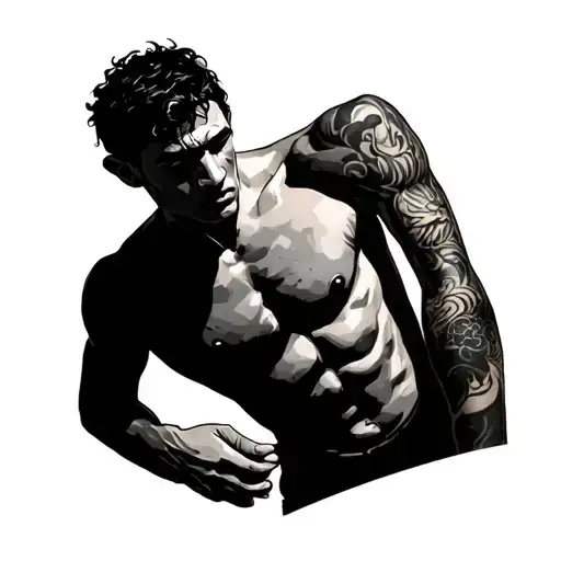 Nude Man Holding
