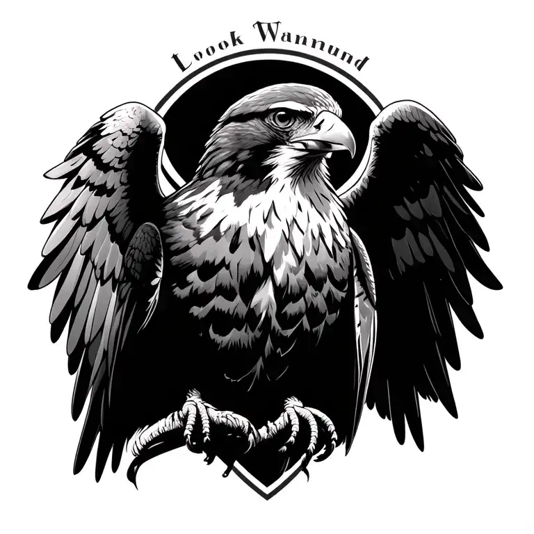 Falcon Look On The Top With The Wings Open