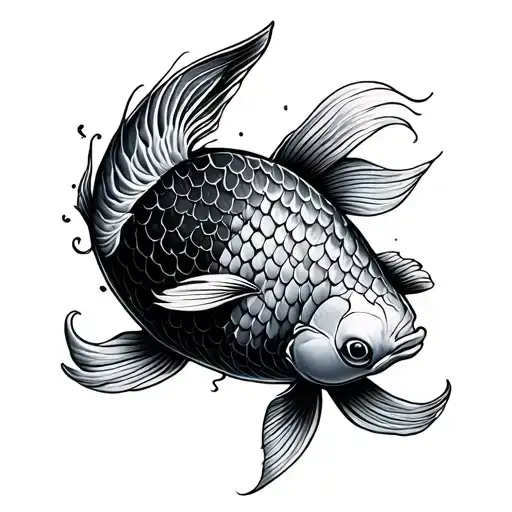 Semicolon Shaped Koi Fish