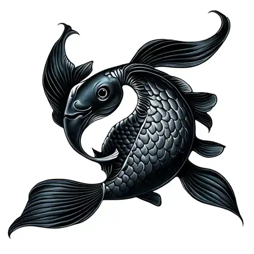 Semicolon Shaped Koi Fish