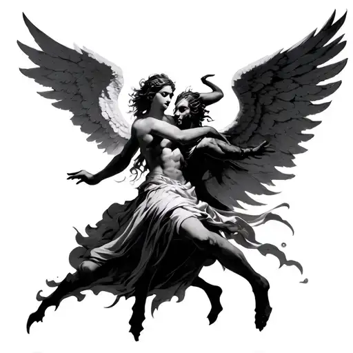 An Angel Dancing With A Demon