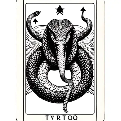 Snake Behind Tarot Card Line
