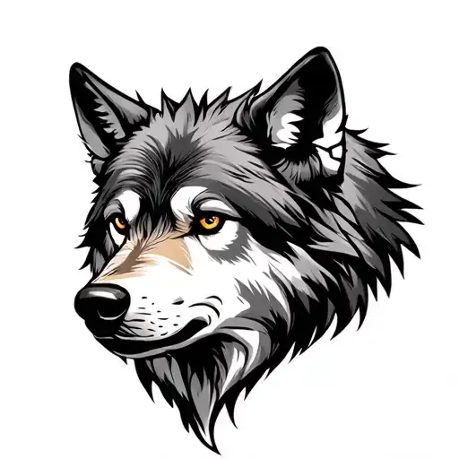 Gray Wolf With A Battle In The Background