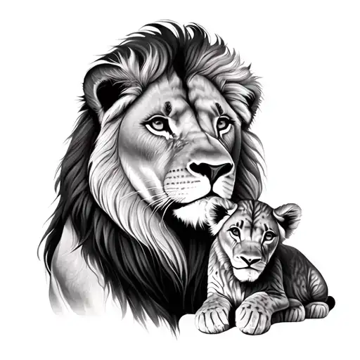 Lady Lion And Her Baby