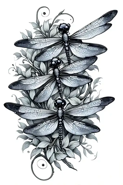 Dragonflies Vine Wrapping Feminine