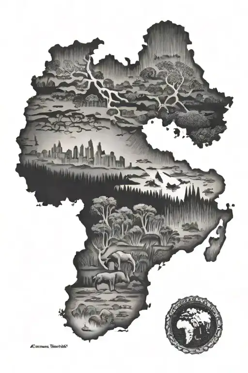 African Continent Map Showing All Continent