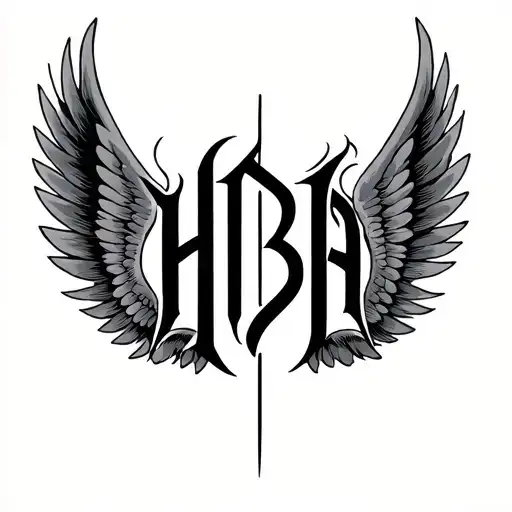 Hba Letter With Angle Wings