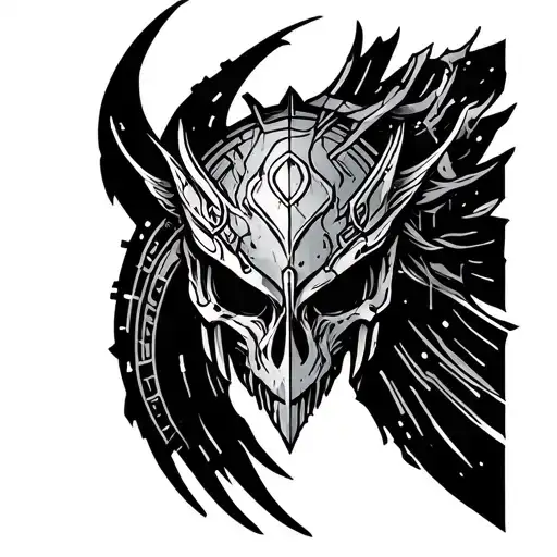 Cyber Sigilism Metal Arm Tattoo Design