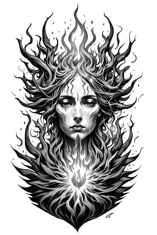 Soul Rising From The Ashes Symbolizing Rebirth