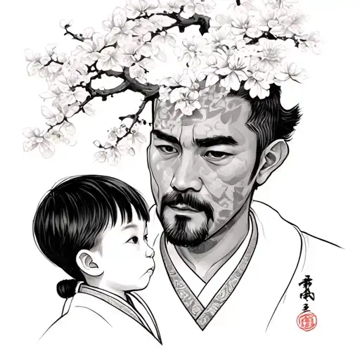 Japanese Father And Son