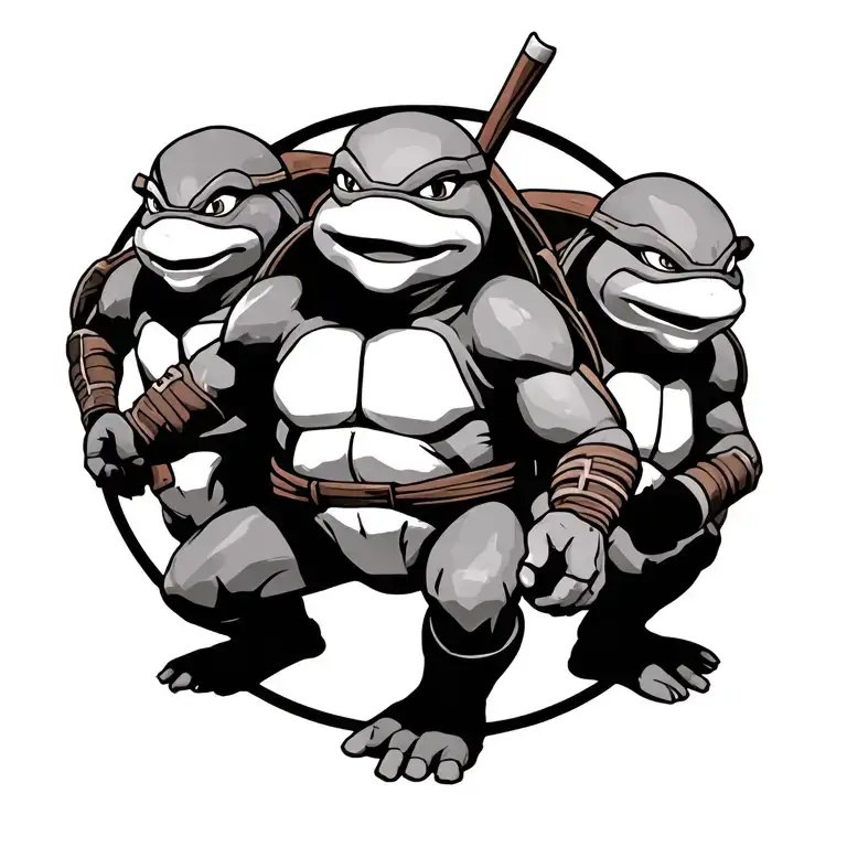 Three Ninja Turtles
