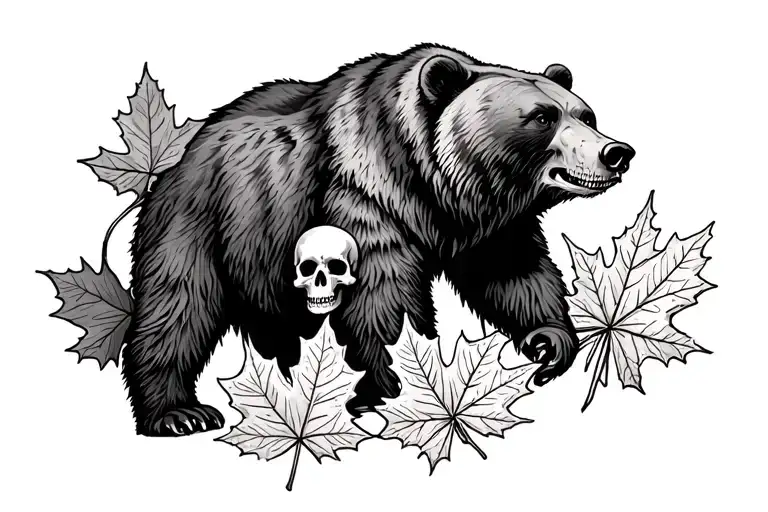 Bear And Skulls And Maple Leafs