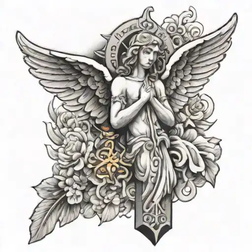 Cross With Praying Angel Inside