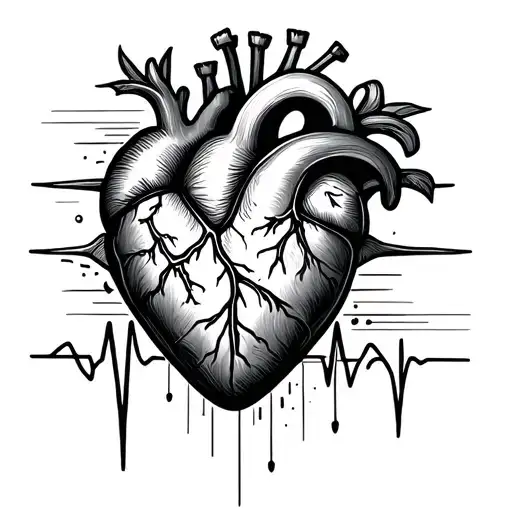 The Heart And The Heartbeat Line Forming