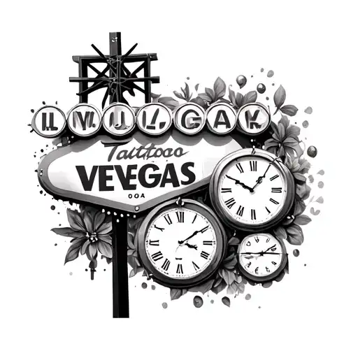 Clocks And Vegas Sign