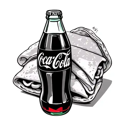 Ham And Cheese Hot Pocket With A Bottle Of Coca Cola