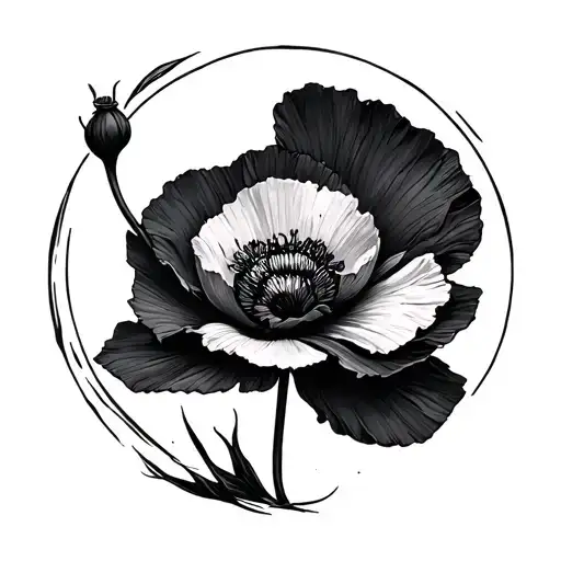 Poppy In A Enso Circle