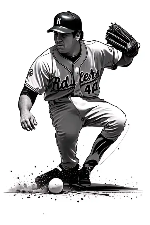 Pete Rose Sliding Into A Base