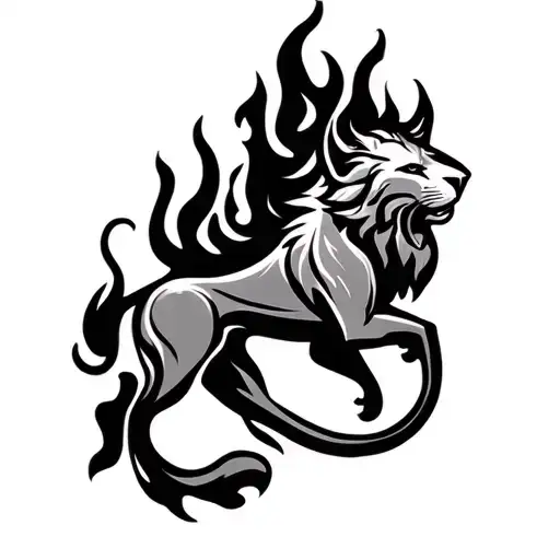 Symbol Of The Zodiac Sign Leo In A Flame On The Office