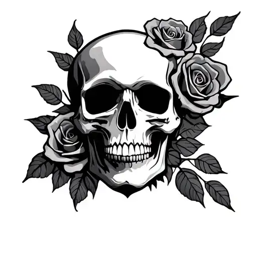 Skull And Rose Geomatric