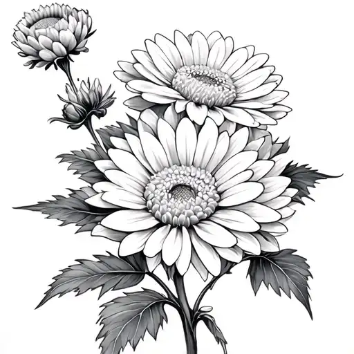 Chrysanthemum Flowers Fine Line Stem Says Gavin