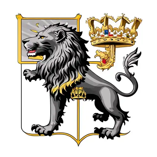 Portugal And Australia Coat Of Arms Lion Mixed Together