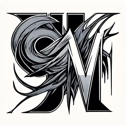 S M Letter With Diff Computer Designs Wrapped