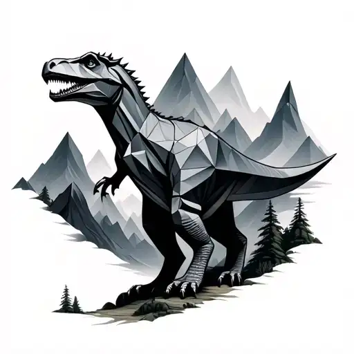 Origami Dinosaurs Mountains Landscapes