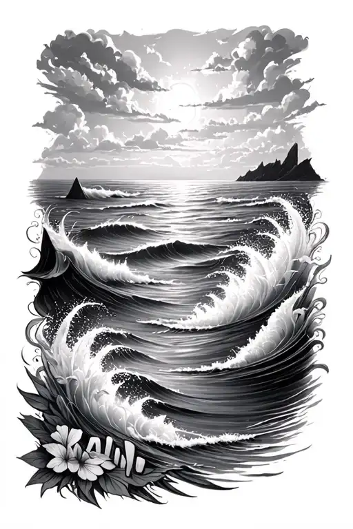 Sea And Sky With Name Kailani Intertwined Within