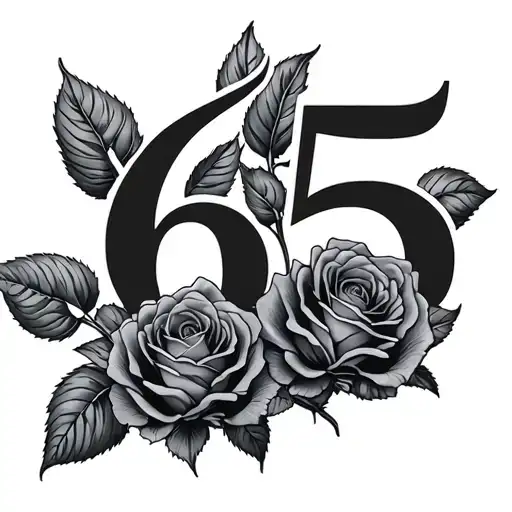 Roses With The Number 65