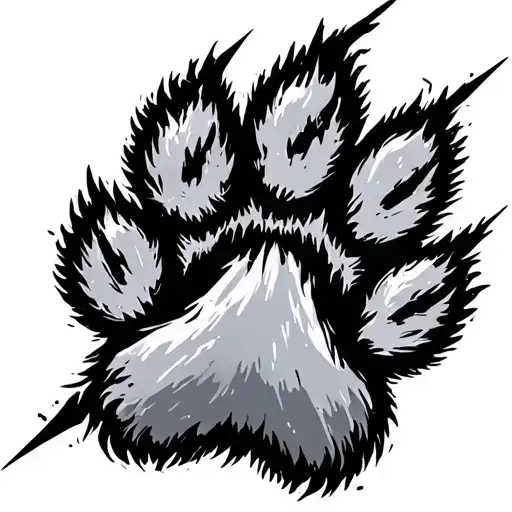 Lighting Bolt Paw Print