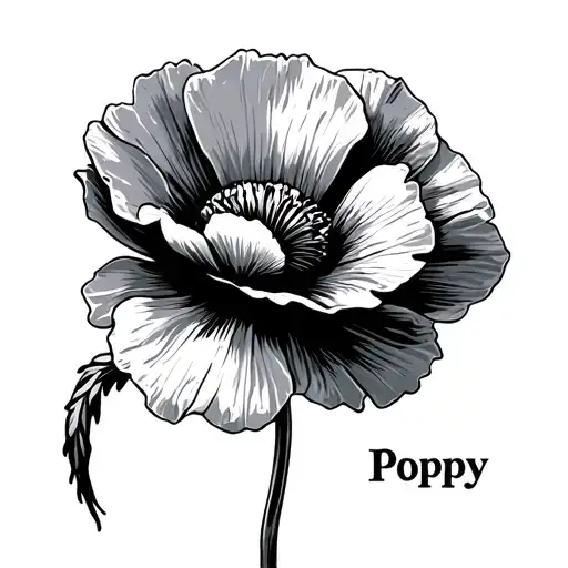 Poppy Flower With The Name Poppy