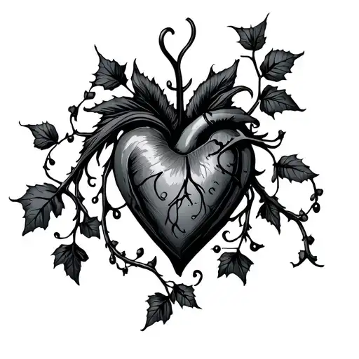 Black Heart And Ivy Vines