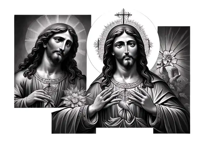 Christ To The Left And The Virgen Del Carmen On The Right Side