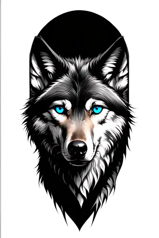 Wolf With Blue Eyes