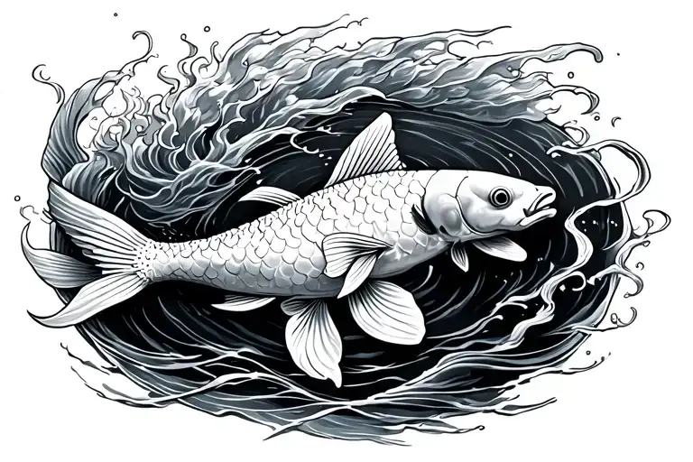 A Koi Fish Swimming Down Arm