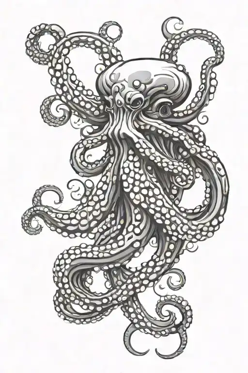 Paintbrush Stroke And Octopus Driving