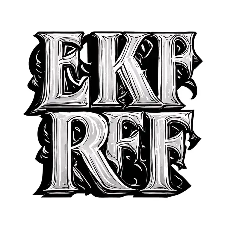 Italic Intials E I K H S R F F