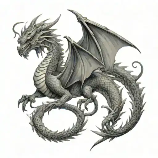 Dragon With Background Black