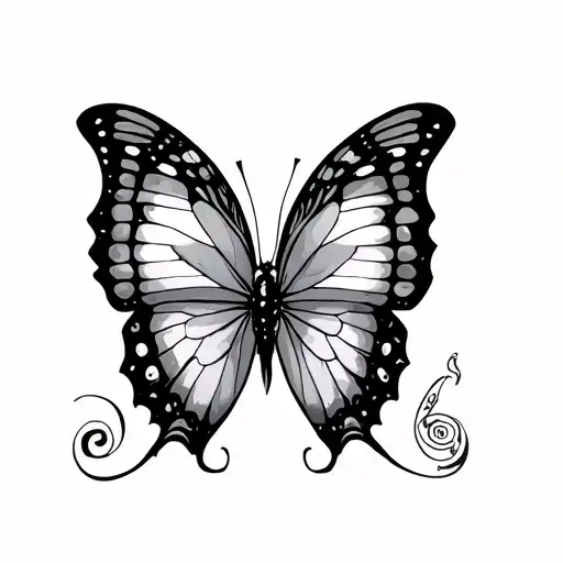 Back Neck Butterfly With Aries Zodiac Sign