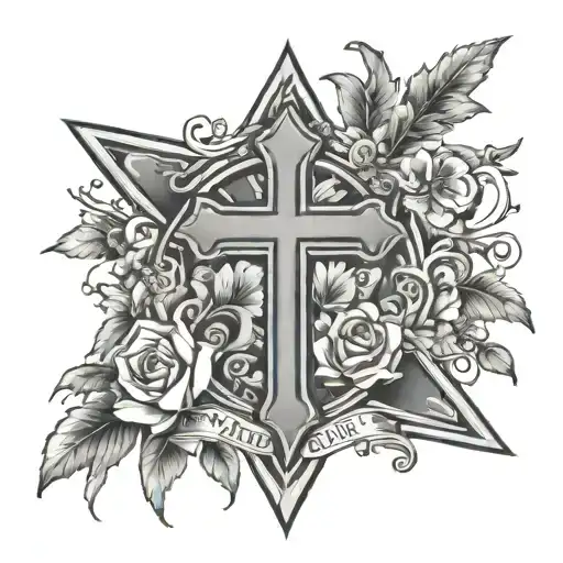 Memorial Cross That Says Long Live Jayy With Flowers Around It