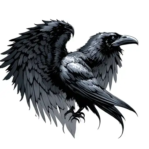 Raven Wings With Chest Pieces Underneath