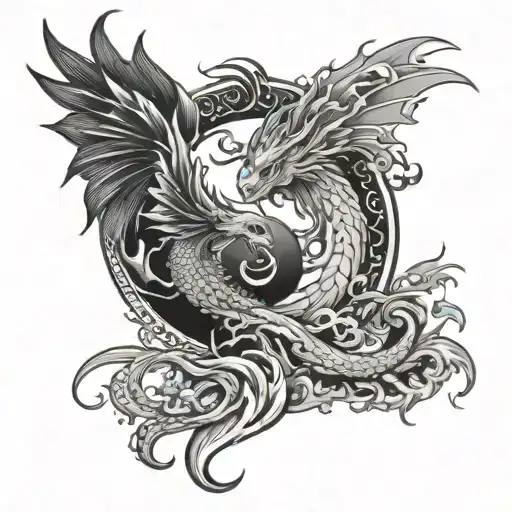 Dragon And Phoenix Yin And Yang